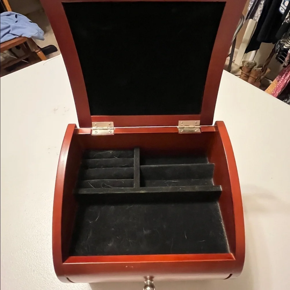 Wooden Jewelry Box with Drawers